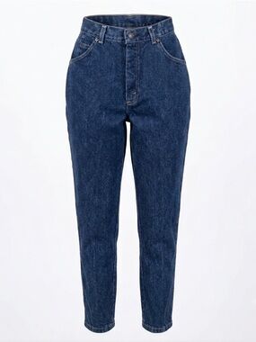 Vintage 80s Levi's Women's Dark Blue Cropped Ankle Jeans with Zipper